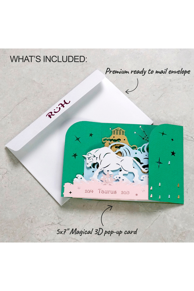 صندوق برج الثور - صندوق هدايا ثلاثي الأبعاد لبرج الثور - 4