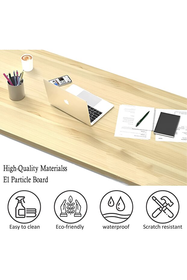 Study Desk Table for Home Office, Writing Table with Bookshelf Storage Computer Desk for Workstation - 7