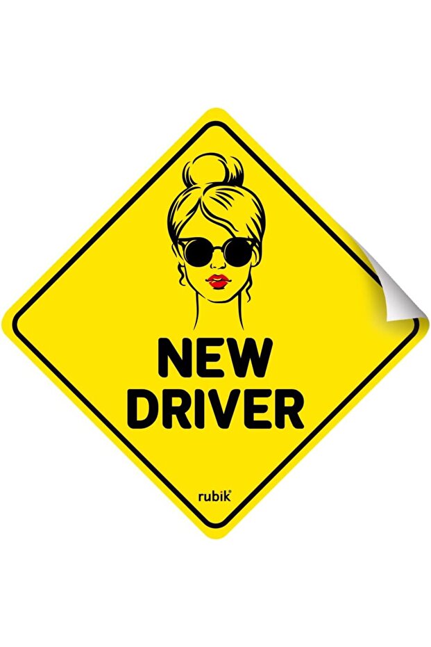 New Driver Car Sign Self Adhesive Sticker, Reflective, Removable (12 x 12 cm)