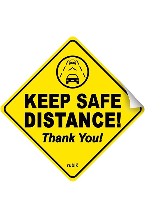 Keep Safe Distance Car Sign Self Adhesive Sticker (12x12cm) for New Driver Baby on Board