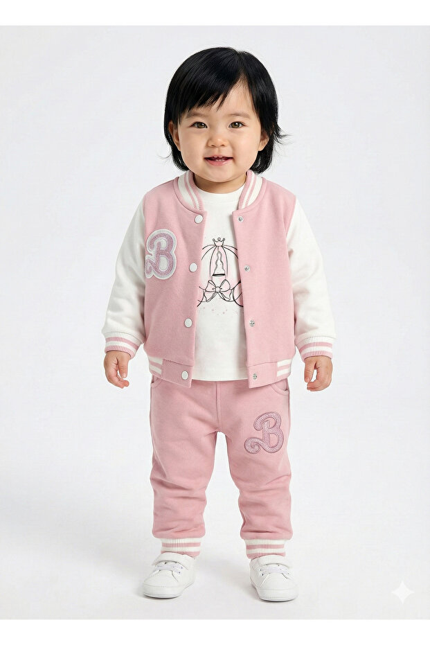 Girl child college jacket 3-piece set (9-12-18 months)