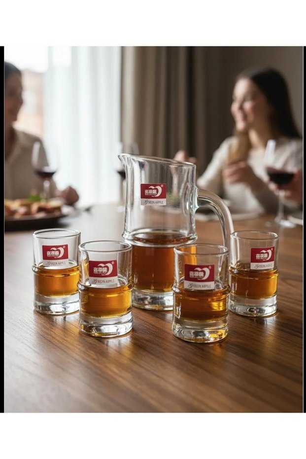 5-Piece Zem Zem Set 120 Cc Jug 30 Cc Glasses Quality Glass Delisoga Brand