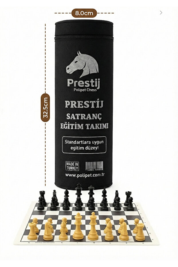 MSMETICARET Prestij Rulo Satranç Takımı, Biala Derisi Rulo, Plastik Taşlı, Okul Satranç Eğitim Takımı