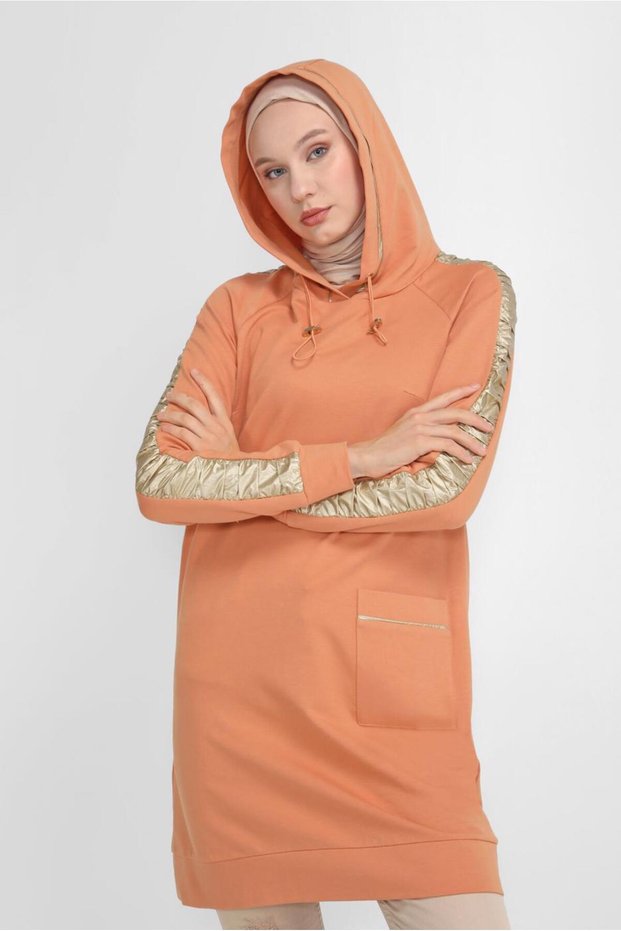 Yaldiz Printed Hood Lace-Up Tunic 41692
