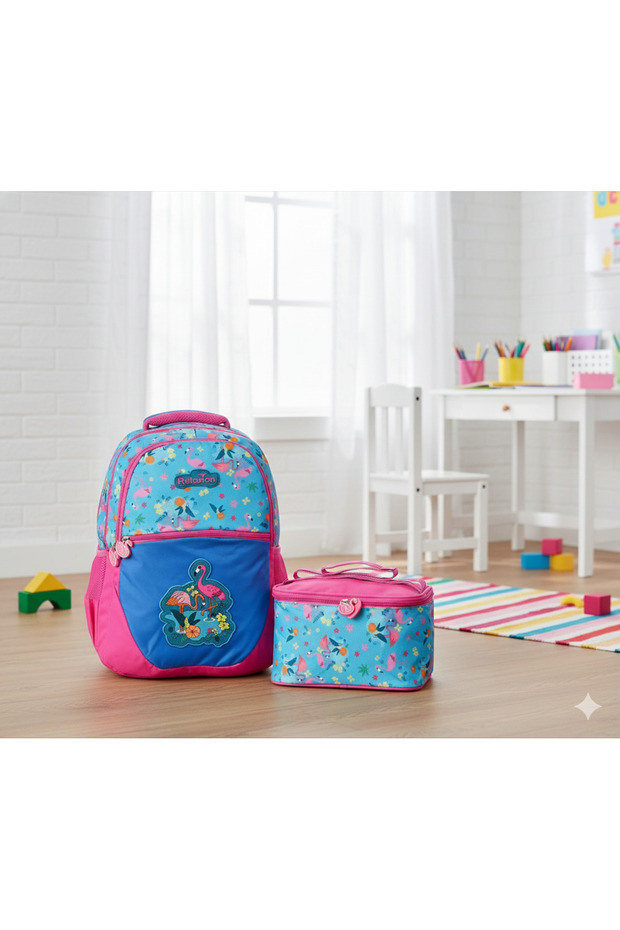 New Season Figured Unisex Primary School Bag Double Set