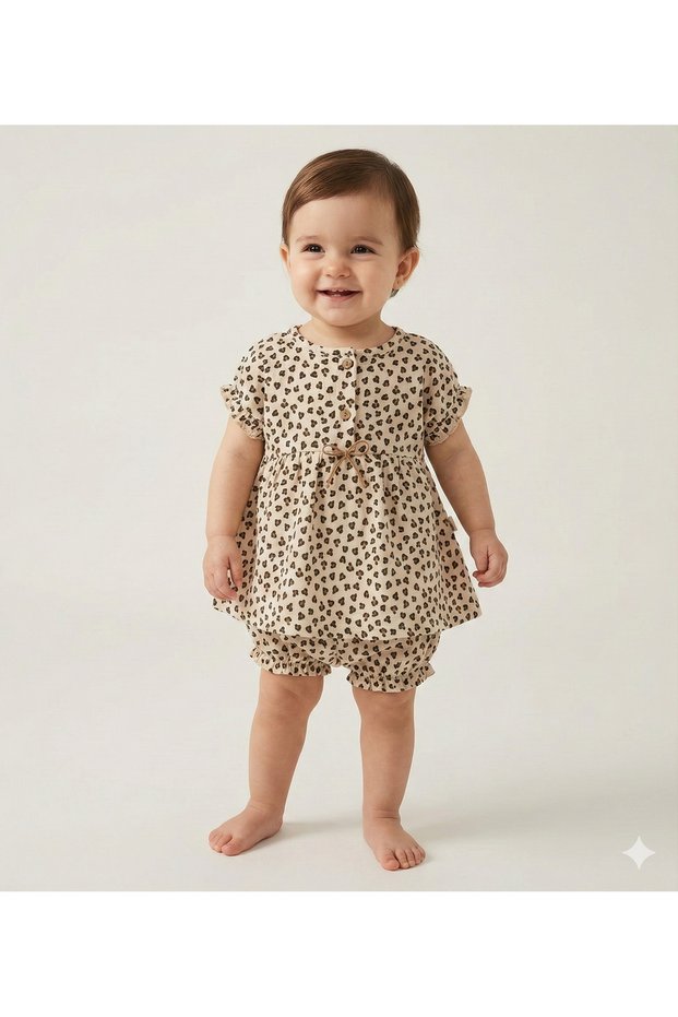 Baby Girl Polka Dot Dress and Pantyhose Set (6-9-12-18 Months)