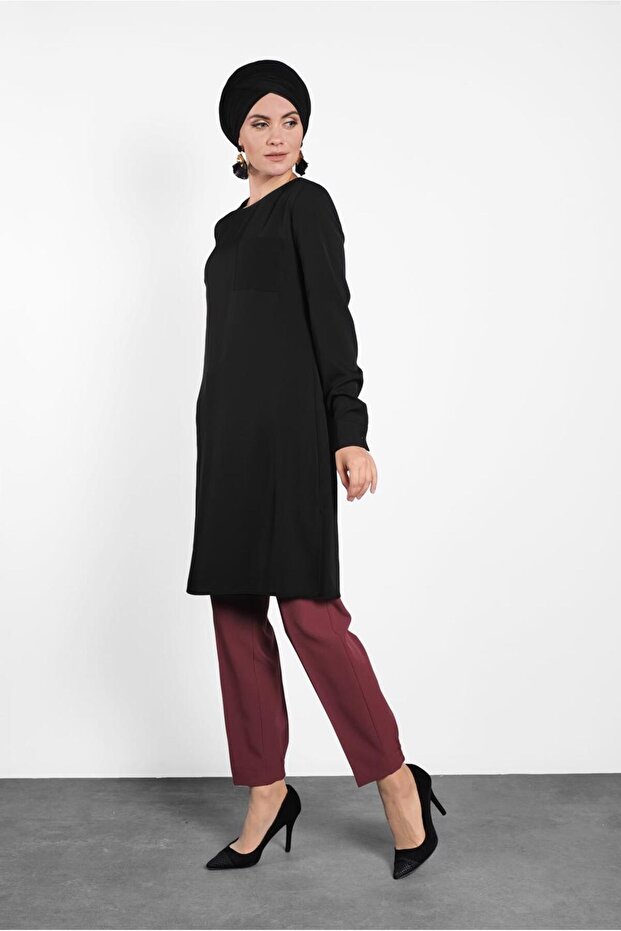 40169 موديل تونيك أساسي - بفتحات على الجوانب - 3