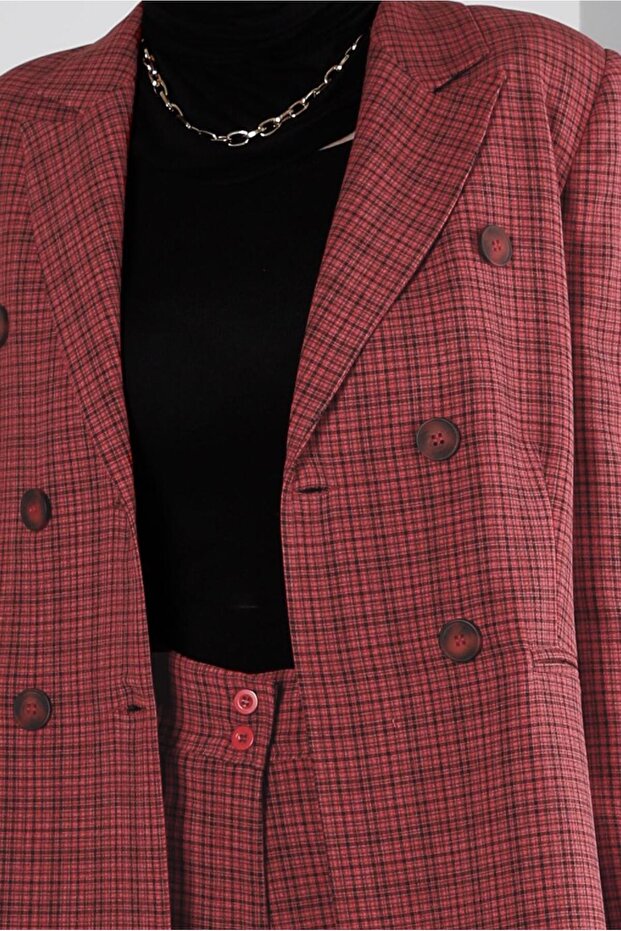 بنطلون مزدوج منقوش بأزرارمجموعة 30307 - 4