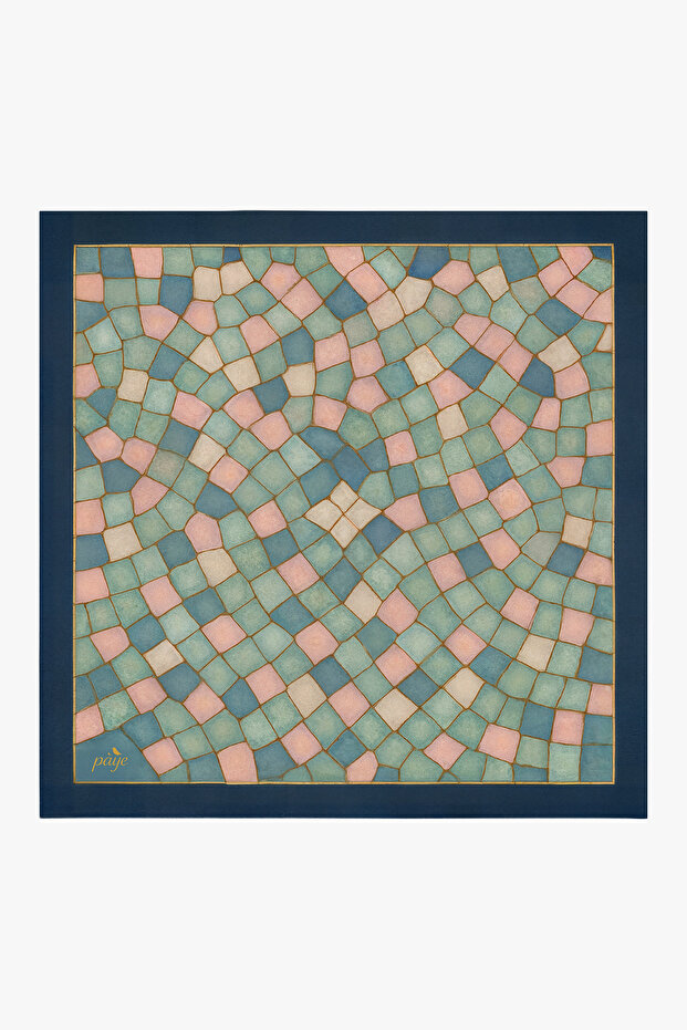 Soft Mozaik İpek Eşarp - 1