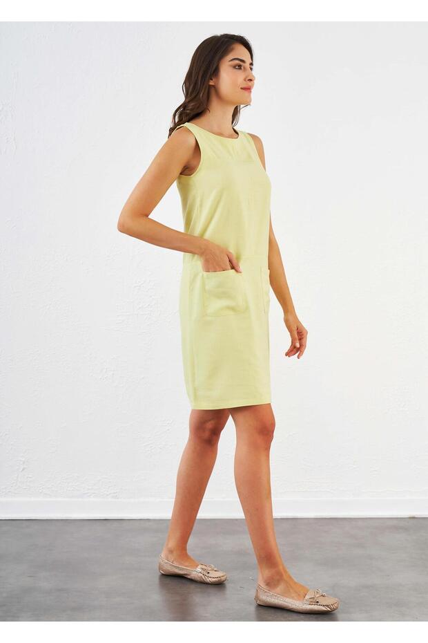 Kadın Keten Elbise - 45367 - 2