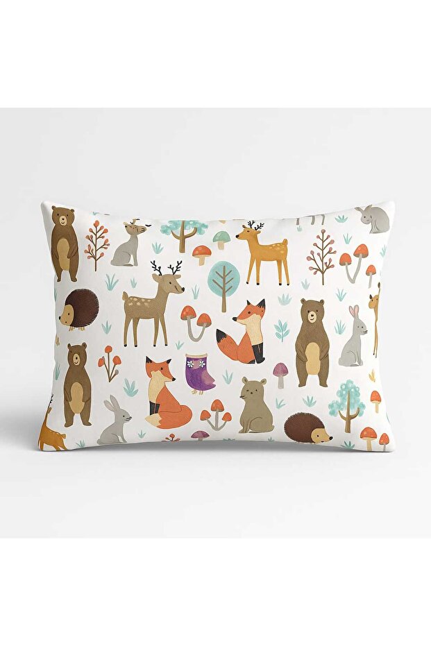 Baby Kids Pillow (1 Pillowcase and 1 Pillow) (35x45 cm) Nature Animals