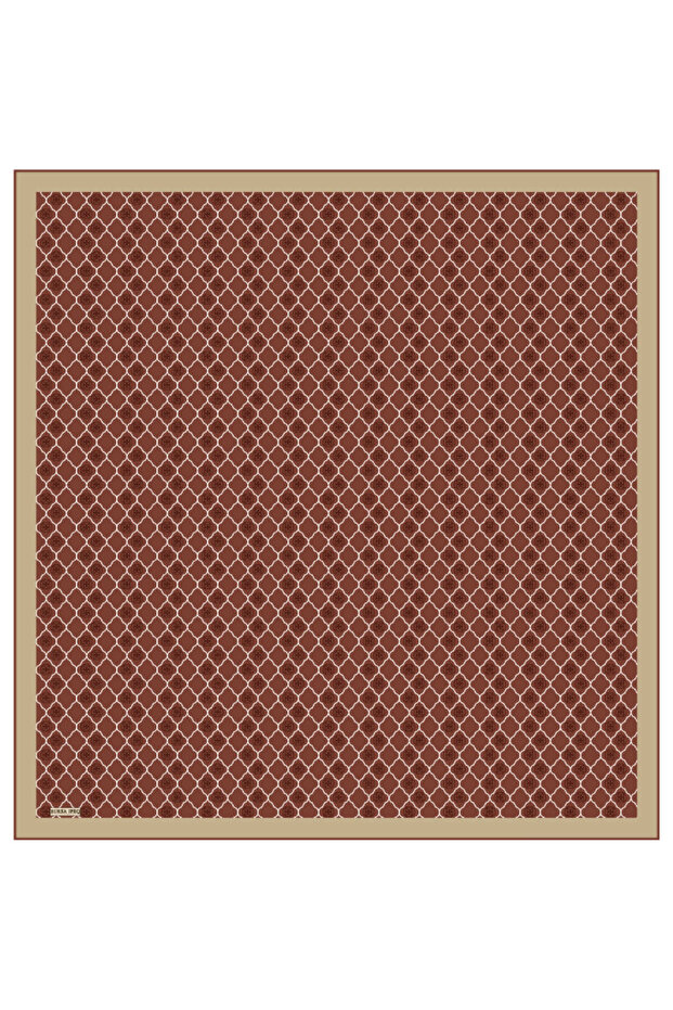 وشاح حريري منقوش بالقرفة - 2