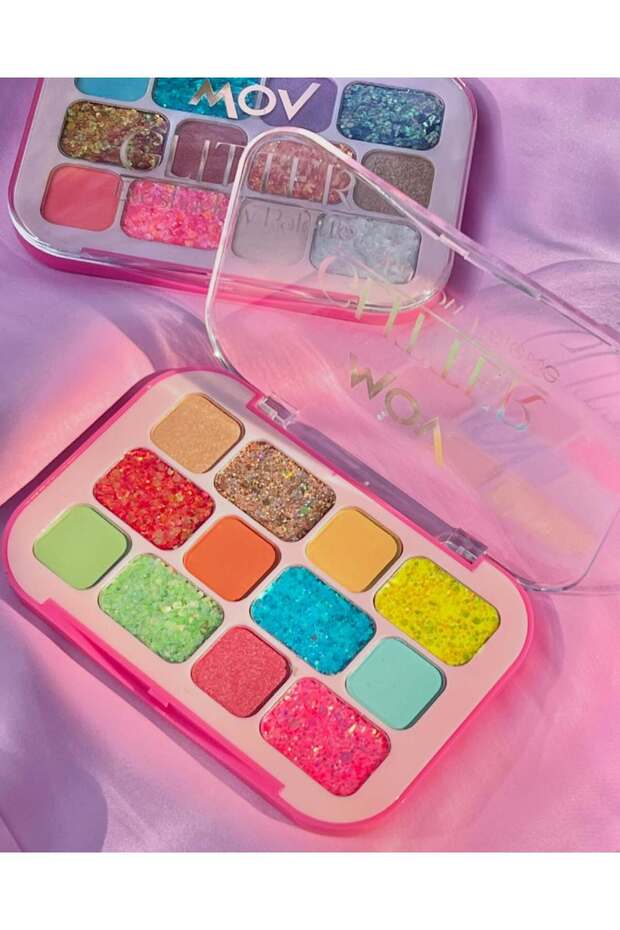 12’li Glitter Göz Farı Paleti – No:01, Yüksek Pigmentli & Uzun Süre Kalıcı Işıltılı Tonlar - 3