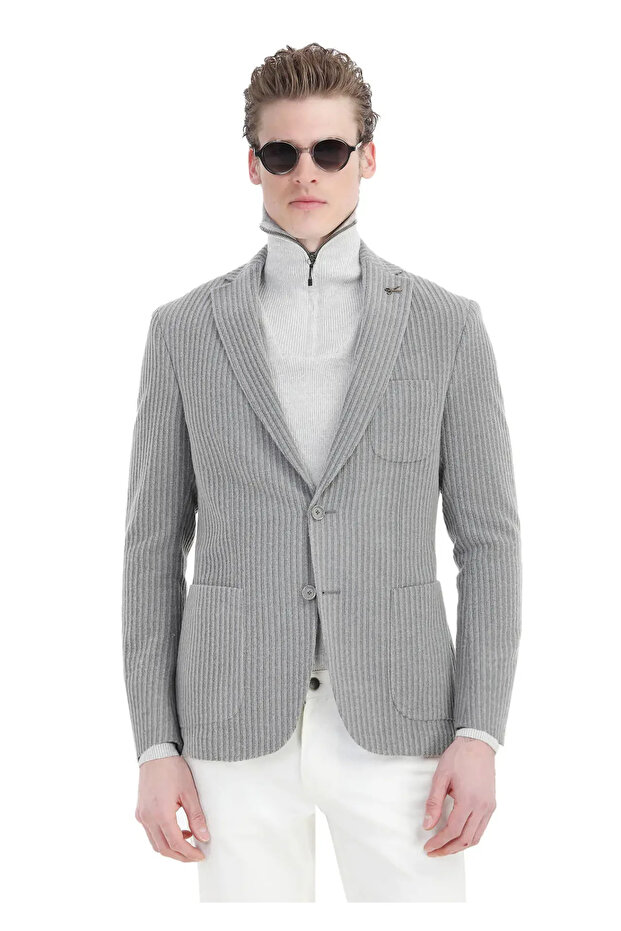 Blazer Ceket Gri - 1