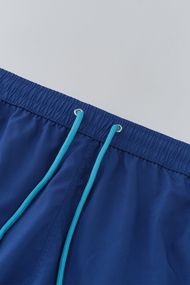 Indigo Micro Orta Düz Deniz Şortu - 7