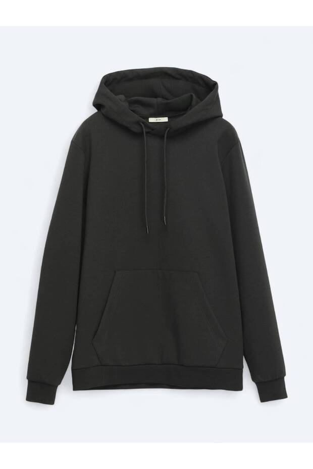 Siyah Kapüşonlu Sweatshırt - 6