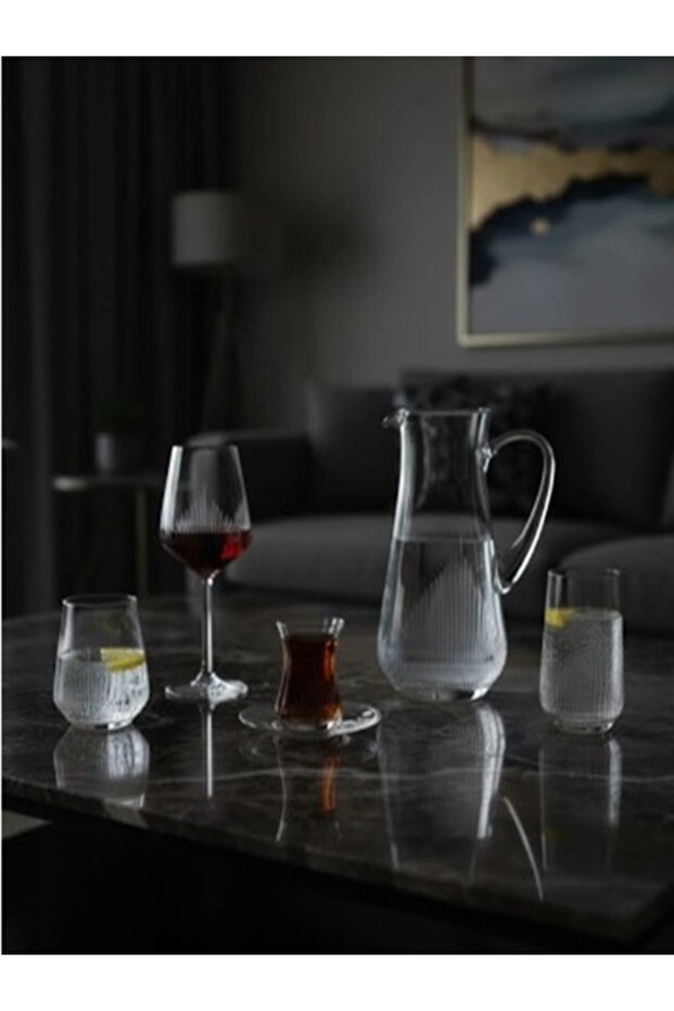 Hisar 61 Piece 12 Person Dowry Glass Set - Glass Water and Tea Presentation Set