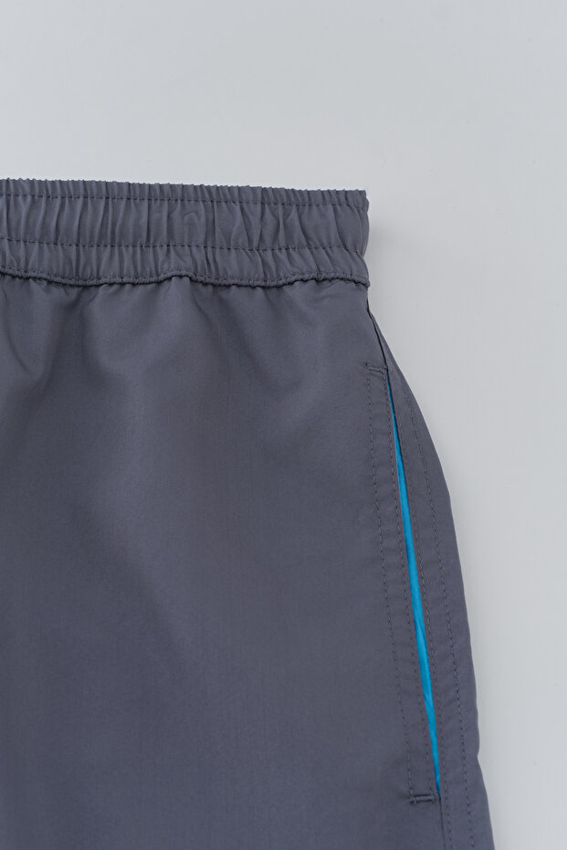 Gri Micro Orta Düz Deniz Şortu - 7