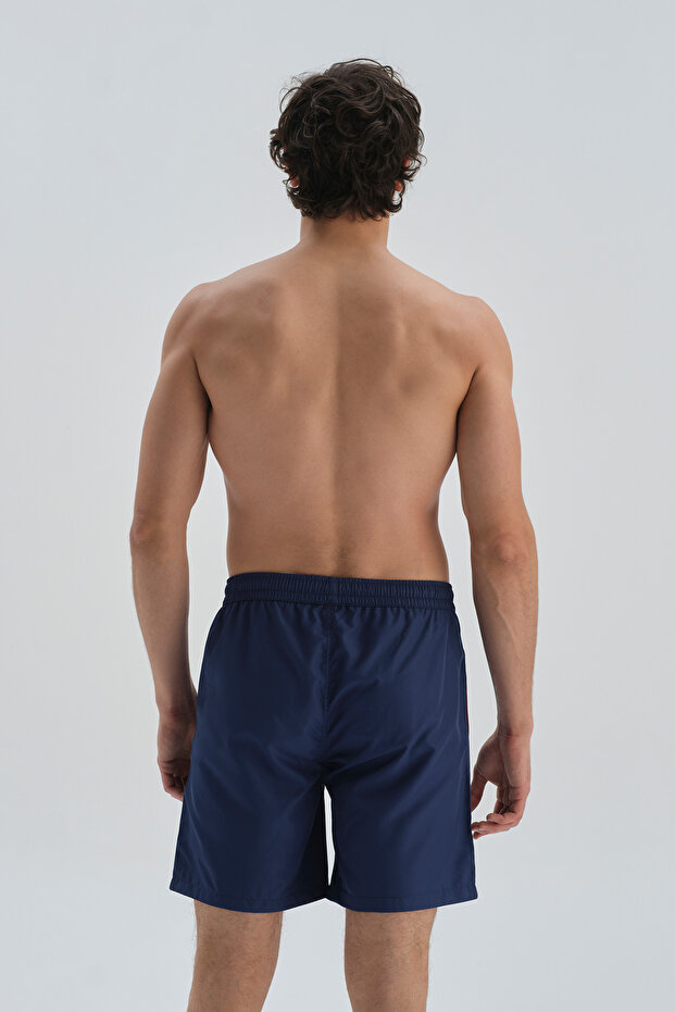 Lacivert Micro Orta Düz Deniz Şortu - 2