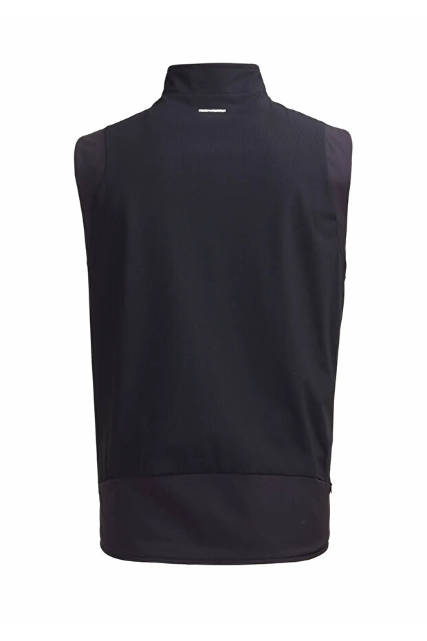 Siyah Regular Fit Dik Yaka Casual Örme Spor Yelek - 6