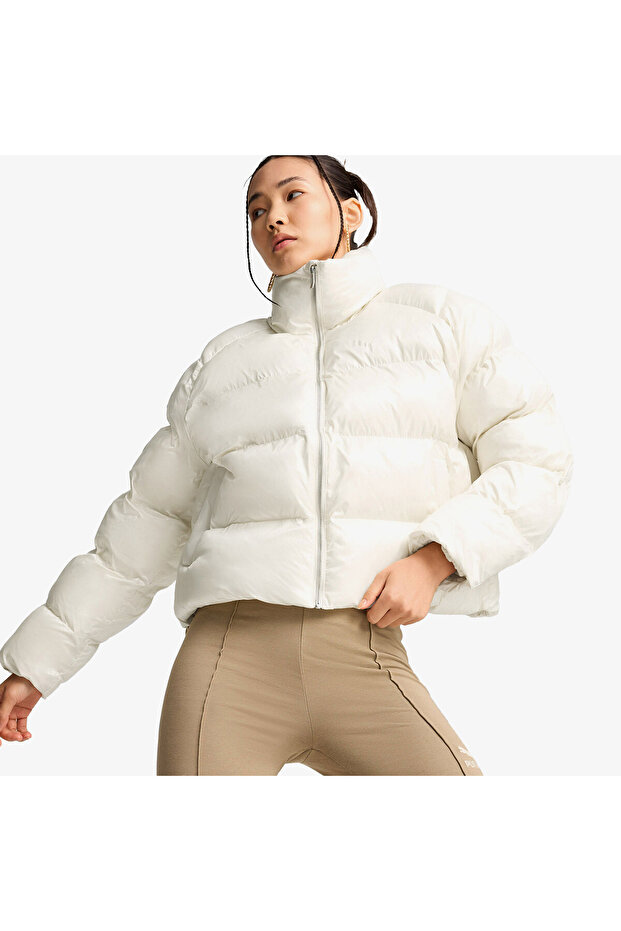 Shiny Puffer Kadın Krem Mont - 1