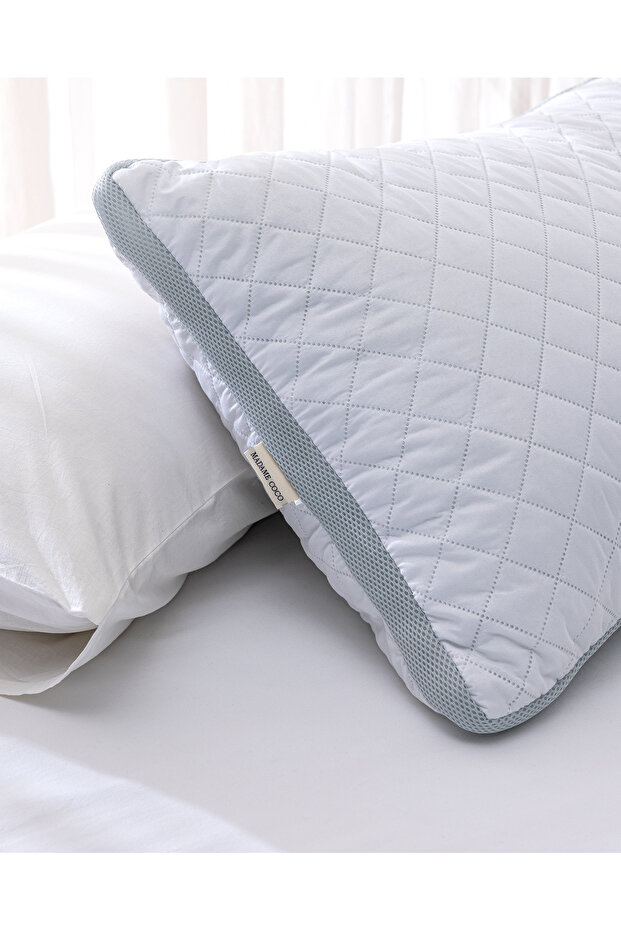 Klimalı Yastık - Beyaz/Açık Gri - 50x70 cm - 2