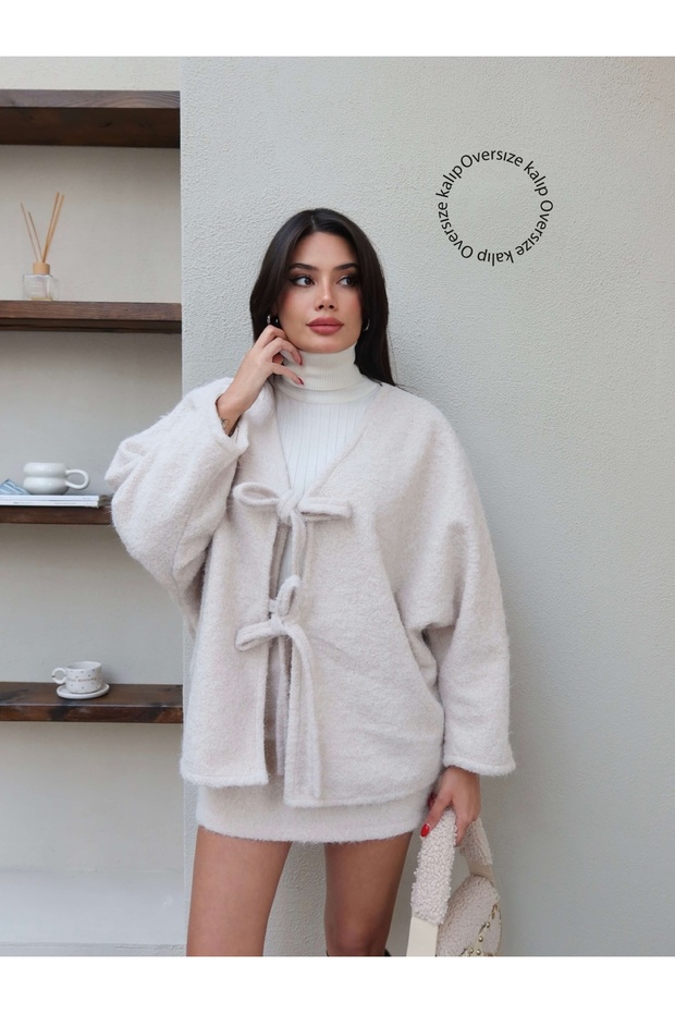 Çift Bağcıklı Kırçıllı Ceket - 1