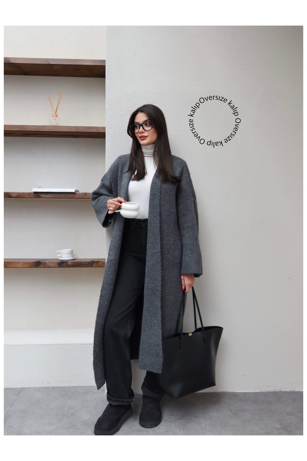 Loose knit long cardigan