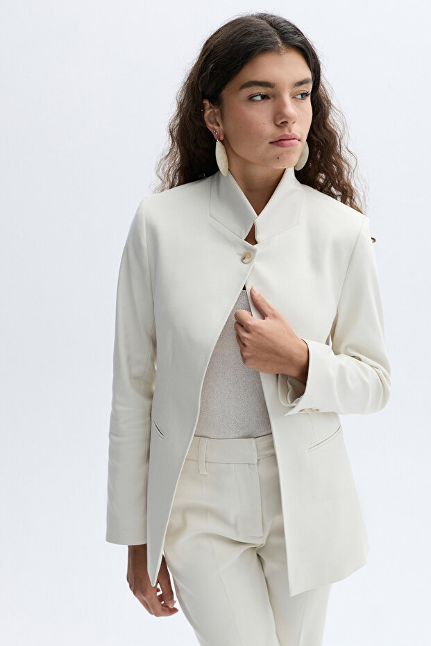 TEK DÜĞMELİ BLAZER CEKET - 5