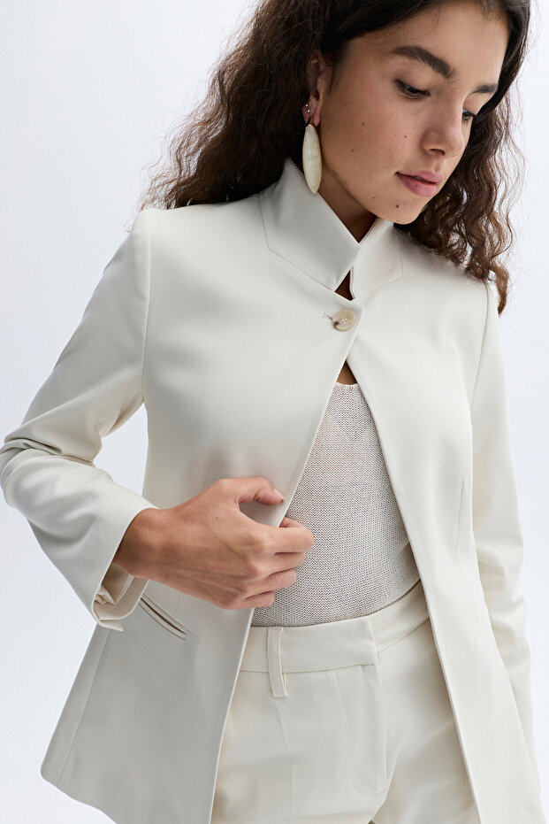 TEK DÜĞMELİ BLAZER CEKET - 4
