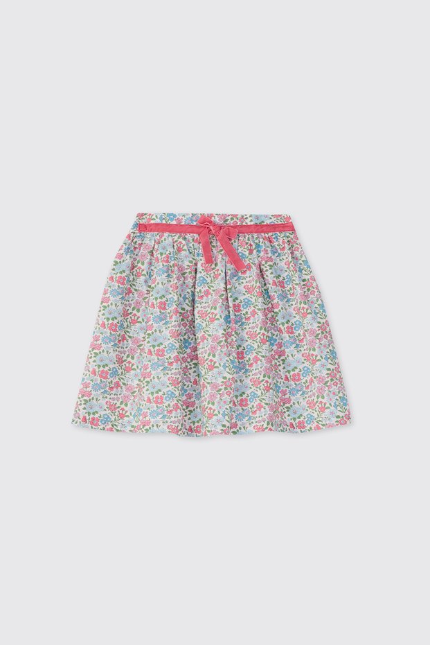 Liberty Fabric Girl's Skirt with Ribbon Detail at Waist