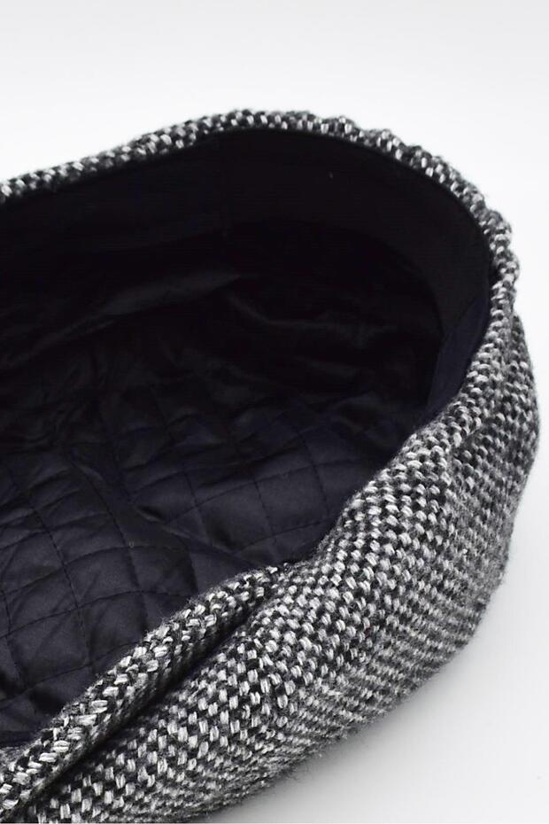 Sailor Type Scottish Cap Plaid Pattern Wool Hat - 4