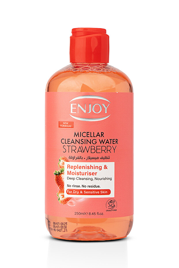 Micellar Cleansing Water with Strawberry 250 ml – Gentle & Hydrating Makeup Remover.