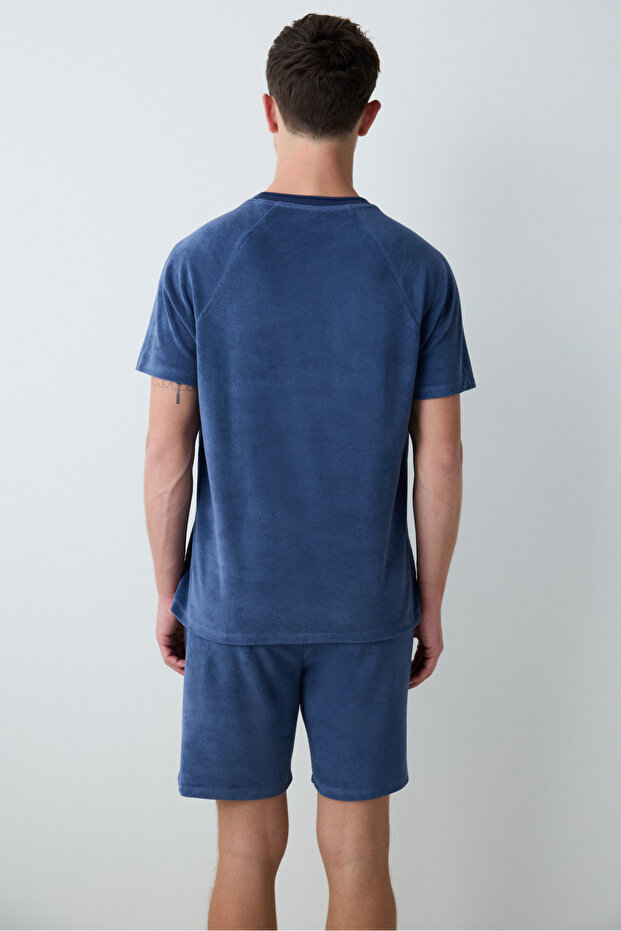 Erkek Basic Stone Şortlu Pijama Takımı - 5