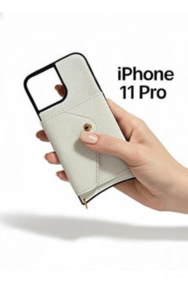 Mobile Phone Case White with Wallet Leather-Look