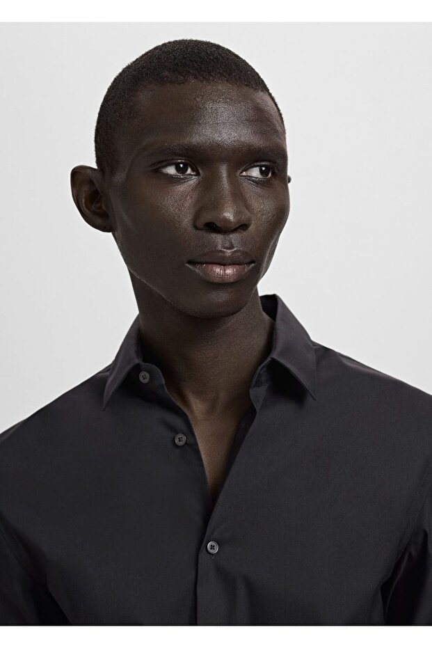 Slim fit pamuklu gömlek - 5