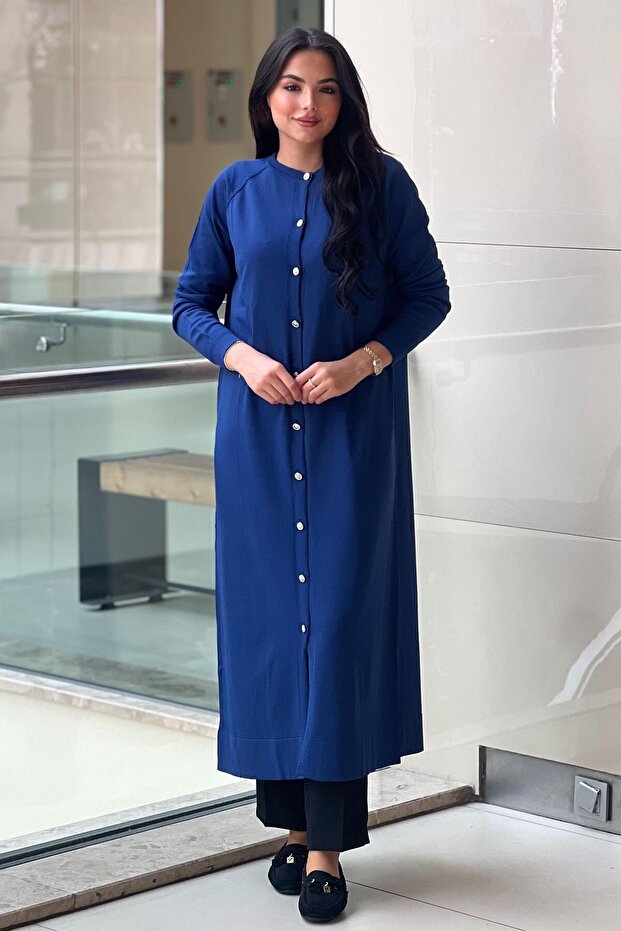 Basic Uzun Merserize Hırka - 2