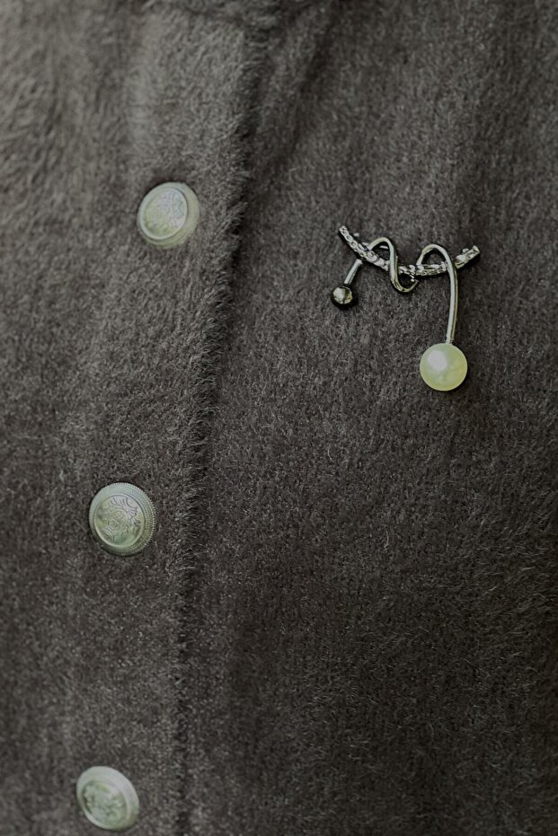 Önden Çıtçıtlı Basic Angora Hırka - 4