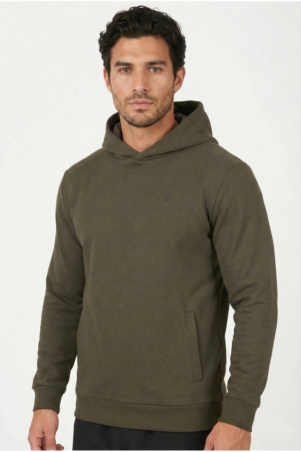 |Hooded Sweatshirt| Flannel Pocket Detailed Reflector Printed Hooded