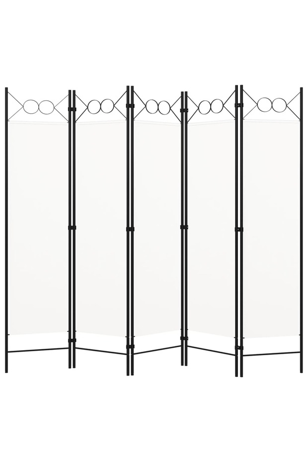 5-Panel Room Divider White 200x180 cm