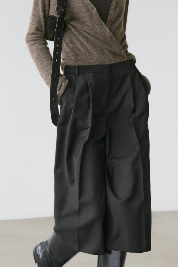 %100 yün uzun bermuda şort - 2