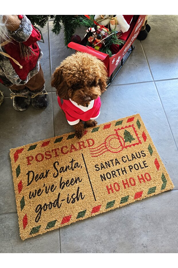 Postcard Santa / Postcard New Year's Eve Front Door Koko Doormat