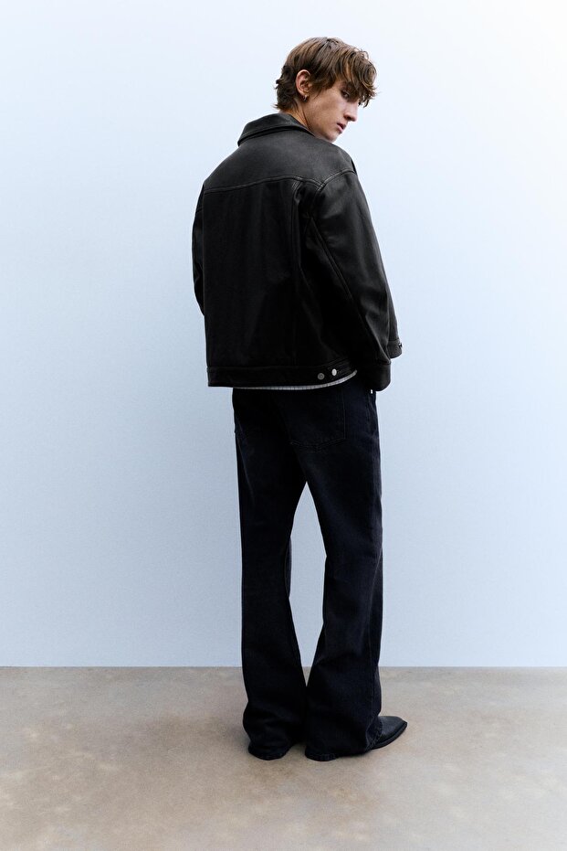 %100 deri trucker ceket - 5