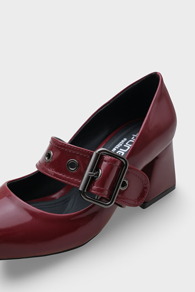 Catherin hegyes orrú, vastag, közepes sarkú pántos női cipő - 2