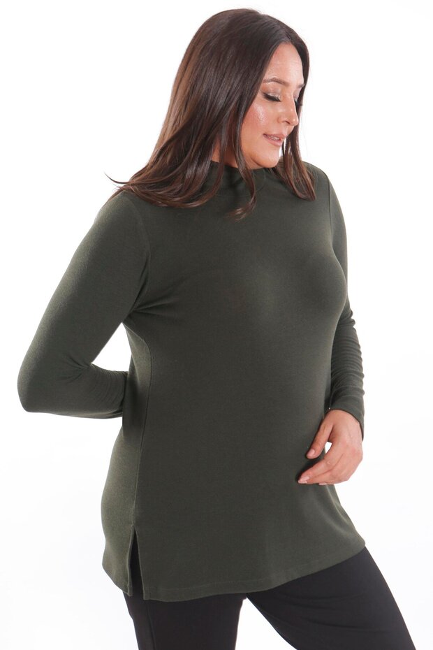 Basıc Yarım Balıkçı Haki Bluz - 8