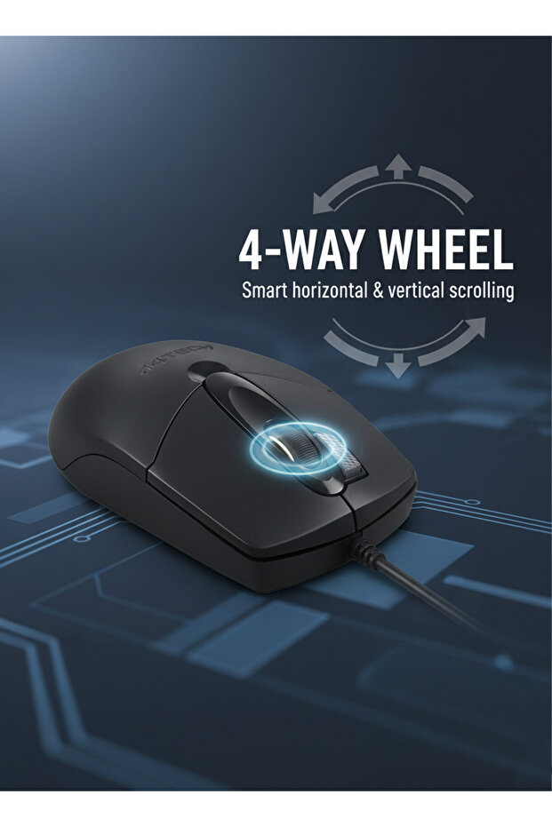 OP-730D 2X Click Optical 3D Mouse, Hyper Fast Scrolling, 1000 DPI Precision, 4-Way Smart Wheel - 4