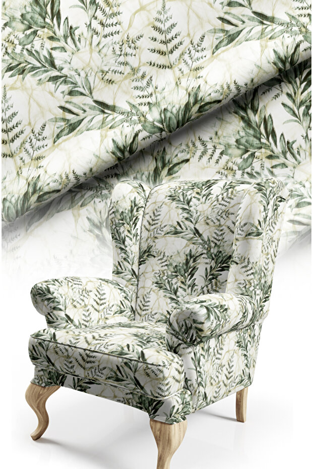 Leaf Pattern Digital Printed Upholstery Sofa Fabric, Throw Pillow, Cushion Covering. Flooring Fabric
