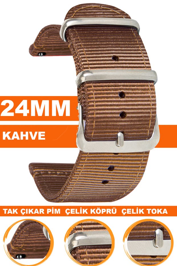 24mm Fossil-Welder-Casio-Seiko-Omega-Armani Watch Compatible Nato Textile Fabric Watch Band Ntcft24