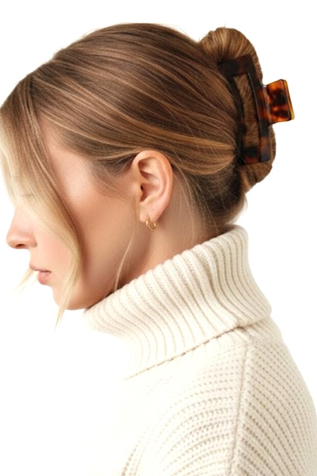 مشبك مزلاج بنقشة الفهد البني - 2