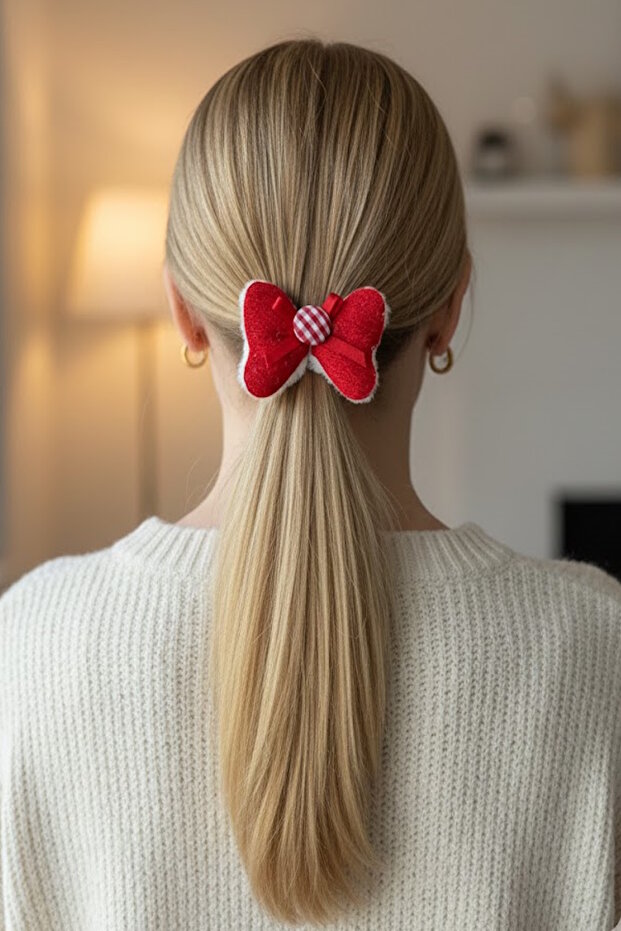 Red Color Ribbon Figured Rubber Buckle
